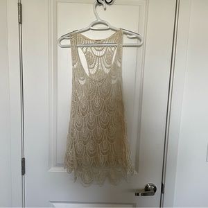 Woven Crochet Lace tank top